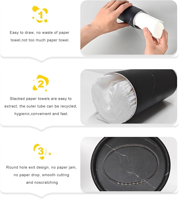4 PCS Car Tissue Holder, Refillable Auto Cup Holder Napkin Tube Container with Facial Tissues, Portable Tissue Cylinder Box Paper Towel Organizer for Vehicle Office Home (Black) - Image 3