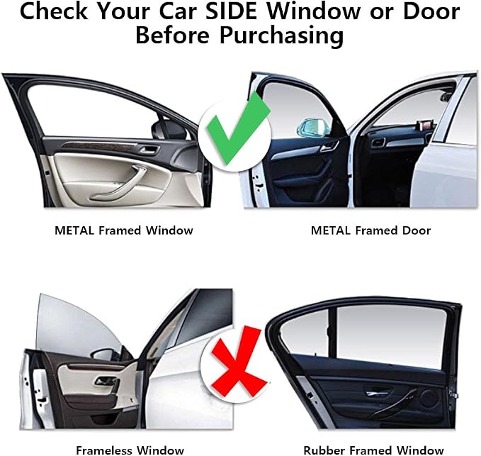 Car Side Window Sun Shade - Universal Reversible Magnetic Curtain for Baby and Kids with Sun Protection Block Damage from Direct Bright Sunlight, and Heat - 1 Piece of Solid Black - Image 6
