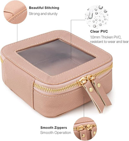 Travel Clear Makeup Bag Set, TSA Approved Cosmetic Bag Case with Zipper Portable Makeup Pouch Toiletry Bag Traveling Cosmetic Organizer Storage Bag Car Organizer Car Essentials - Image 4