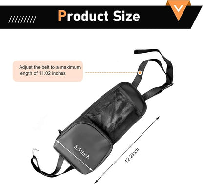 Car Seat Storage Hanging Bag, Multi-Pocket Seat Side Organizer with Mesh Pocket, Multifunctional Storage Pouch for Phone Wallet Glasses Drink, Universal Car Holder for Sedans SUVs Trucks - Image 2