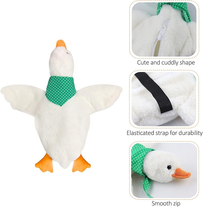 DULRLLY Plush Duck Car Tissue Holder - Animal-themed Cute Duck Butt Tissue Dispenser - White - Image 7