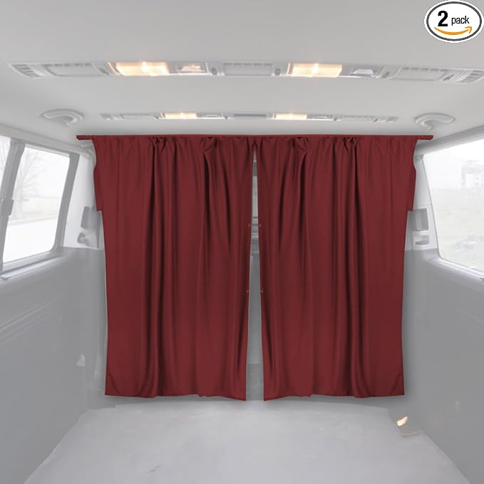 OMAC 54" x 71" Cab Divider Van Cabin Curtain Campervan Kit Red by OMAC