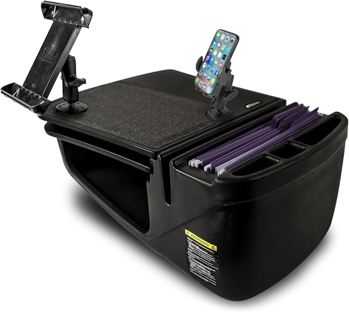 AutoExec AE-GMCD-PM-TAB-BT GripMaster Car Desk for Your Vehicle Workstation and Mobile Office, Black with Phone Mount and Tablet Mount | Vehicle Workstation, Mobile Office, Phone Mount, Tablet Mount by AutoExec