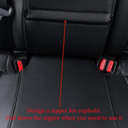 coverdream Corolla Waterproof Leather Seat Covers Custom Fit for 2023 2024 2025 Toyota Corolla Hybrid LE Seat Covers,Full Coverage,Airbag Compatible Car Seat Protector(Full Set,Black) - Image 5