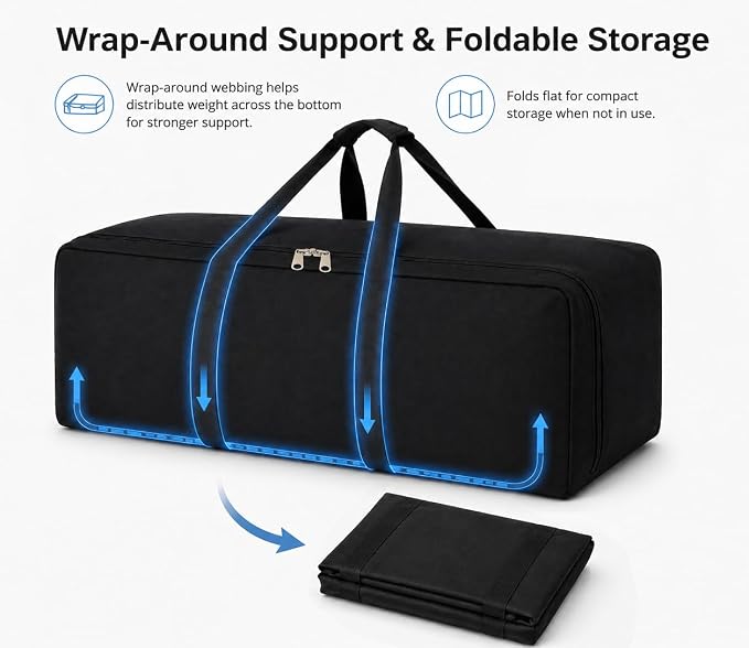 DoYiKe Extra Large Canvas Travel Duffle Bag,Military Tent Duffel Storage | Heavy Duty Gear Equipment Sports Camping Bag 150L Armygreen - Image 5