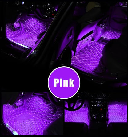4 in 1 Car Interior LED Ambient Light Kit, Pink | 5 Volt USB power, adhesive install, front and rear cables, fits most cars, SUVs, and trucks, car interior accessories - Image 4