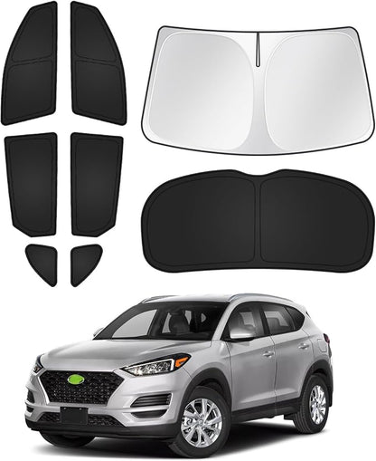 Canvcle Sunshades for Hyundai Tucson 2016-2021 Accessories Windshield Sun Shade Side Rear Window Shade Cover Sun Visor Shield Privacy Protection Keep Vehicle Cool Black 8PCS by Canvcle