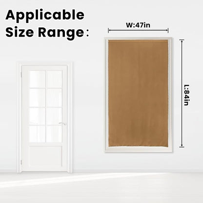 Self Adhesive Curtains, Stick Curtain Blackout Shades Window Cover Curtains for Living Room No Drilling, 47" W X 84" L, Brown, 1 Panel - Image 7