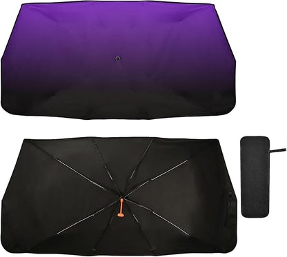 Purple Black Car Sun Shade Windshield Car Umbrella Foldable Uv Ray Reflector Front Window Sun Shade Visor Shield Cover by Wudan
