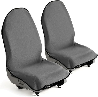 lebogner Car Seat Towel Cover for Post Gym Workout, Running and Swimming, 2 Pack Universal Fit Anti-Slip Waterproof Sweating Bucket Seat Protector for Cars, SUVs and Trucks, Grey by lebogner