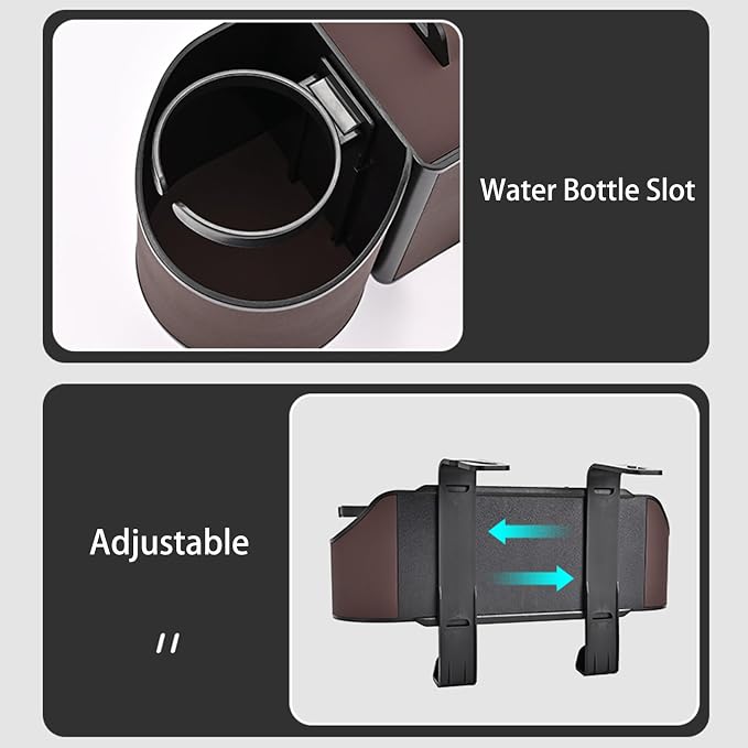 Back Seat Car Organizer,4 in 1 Multifunctional Car Back Seat Storage Box with Drink Cup Holder Tissue Box, for Hold Phone,Snacks, Drinks, Handbag - Image 6