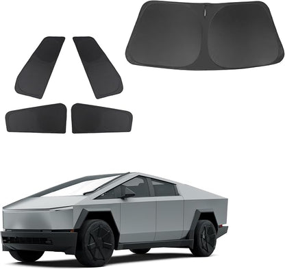 TINGLU Window Shades for Tesla Cybertruck 2023-2025 Accessories Car Side Full Windows Windshield Sun Shade Sun UV Rays & Privacy Protection for Camping 5PCS by TINGLU