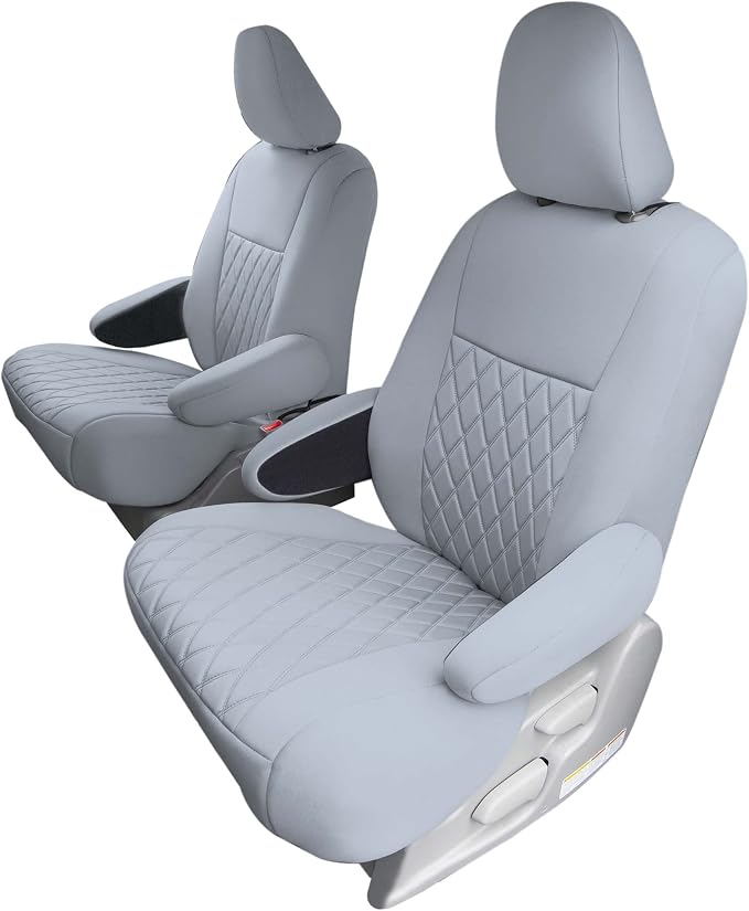 FH Group Custom Fit Car Seat Covers Specifically Made for 2011-2020 Toyota Sienna 7 Seater with Ultraflex Neoprene Water Resistant Automotive Seat Covers - 2nd Row Solid Gray by FHGroup