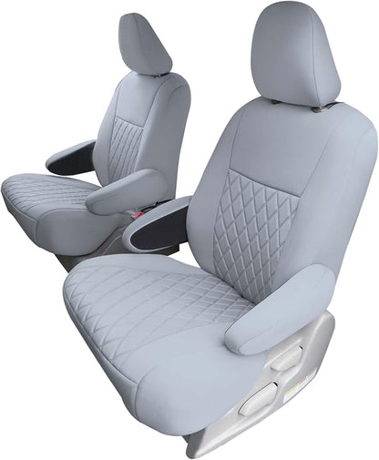 FH Group Custom Fit Car Seat Covers Specifically Made for 2011-2020 Toyota Sienna 7 Seater with Ultraflex Neoprene Water Resistant Automotive Seat Covers - 2nd Row Solid Gray by FHGroup