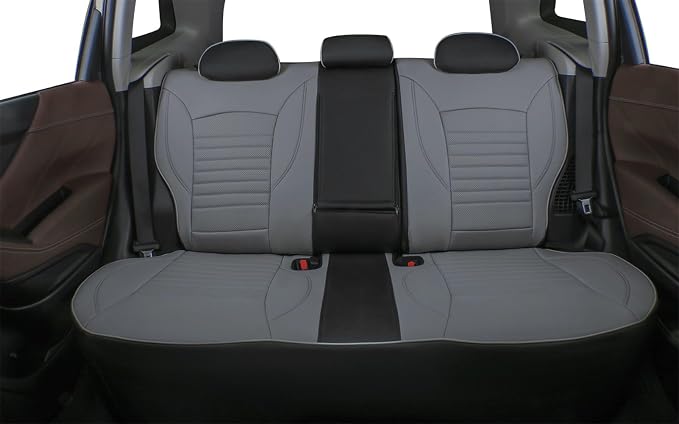 EKR Car Seat Covers for Subaru Forester 2014-2018(NO Base),Full Set | Custom Fit for Subaru Forester 2014-2018(Not for Base)Factory-Like Fit,360°Protection,Faux Leather(Black/Gray) - Image 2
