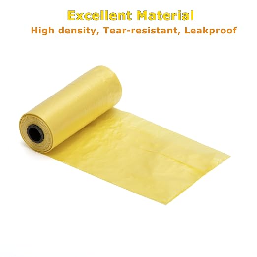 Ginsco 0.8 Gallons Disposable Trash Bags for Mini Car Trash Can, Portable Small Car Garbage Bags, Cars Accessories, Mini Trash Bags, Plastic Trash Bag for Cars/Home/Office (6 Rolls/90Counts) Yellow - Image 2