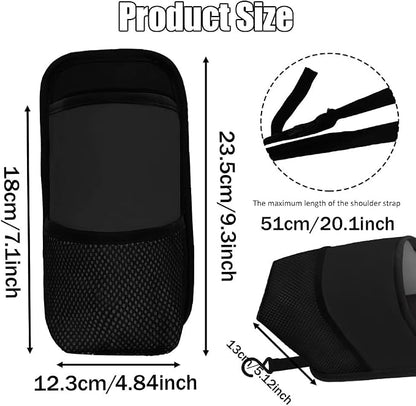 2-in-1 Large Cup Holder, Car Water Bottle Holder, 80 oz Waterproof Leather Car Seat Side Organizer, Multifunctional Seat Side Storage Hanging Bag with Mesh Pocket Fit for Most Vehicles (Black) - Image 2