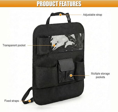 Car Backseat Organizer, Oxford Cloth Car Seat Back Kick Mat Protector, Multifunctional Auto Interior Hanging Storage Pocket for Cars, SUVs(Without) - Image 3