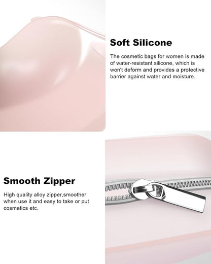 Small Clear Silicone Pouch, Mini Makeup Travel Bag Cute Make up Pouch for Purse Portable Cosmetic Case Clear Toiletry Bag for Women Coin Purse Compact Car Bag for Essentials - Image 5