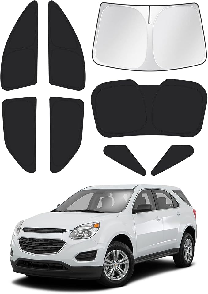 Canvcle Windshield Sun Shade for 2010-2017 Chevrolet/Chevy Equinox Accessories Side Rear Window Shade Cover Sun Visor Shield Privacy Protection Keep Vehicle Cool Black 8PCS by Canvcle
