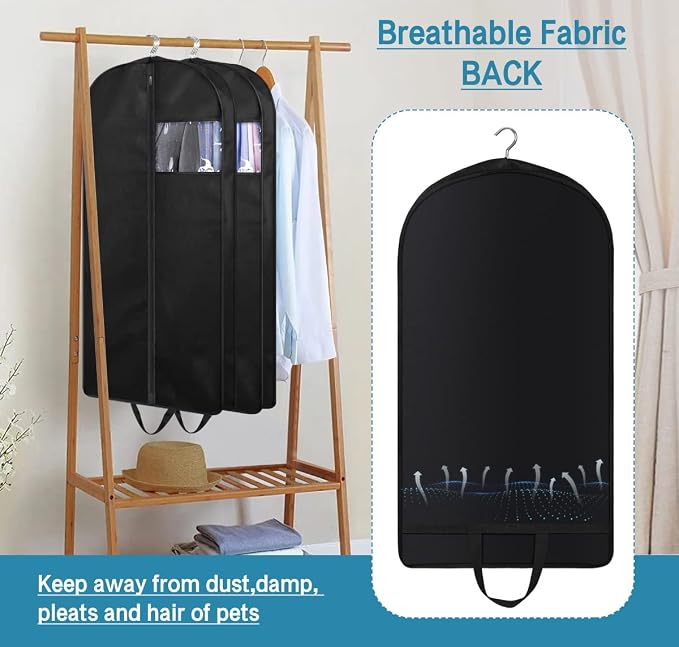 KIMBORA 43" Garment Bag for Travel, Gusseted Suit Bags for Men With Handle Garment Bags for Hanging Clothes Storage Suit Cover for Coats, Jackets, Shirts - Image 6