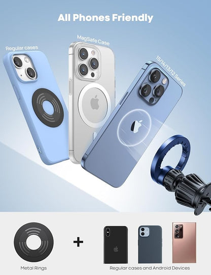 Lamicall for MagSafe Car Mount Vent 20 Super Magnets Accessories for iPhone | Magnetic Phone Holders for Your Car HandsFree Car Phone Holder Mount Air for Women Men Gift fit iPhone 17 16 15 Pro Max Blue - Image 4