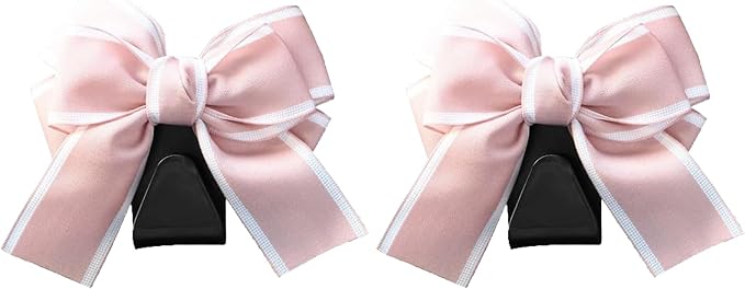 2 Pack Bow Car Seat Headrest Hooks, Pink | PVC construction, snap-on installation, holds bags purses or umbrellas, fits most cars and trucks, car interior accessories - Image 6