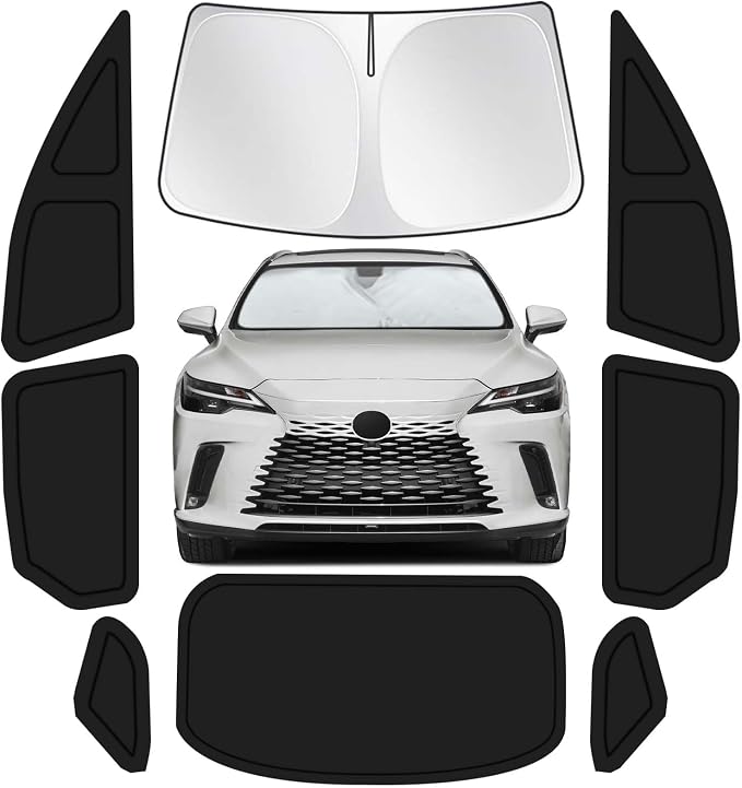 for Lexus RX 2023-2025 Car Window Shades, 8Pcs Full Window Covers | Privacy Sun Shade Set for Front Windshield Side and Rear Windows, Keeps Vehicle Cool for Camping Napping by MakeLifeBetter