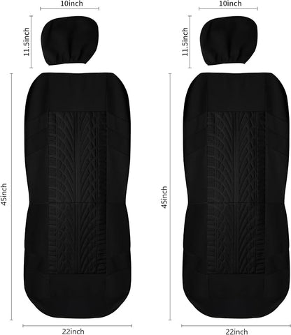 Pariitadin Car Seat Covers Front Pair, Washable and Breathable Seat Covers for Cars, Universal Fit Car Interior Covers for Most Sedan Truck SUV, Black - Image 6