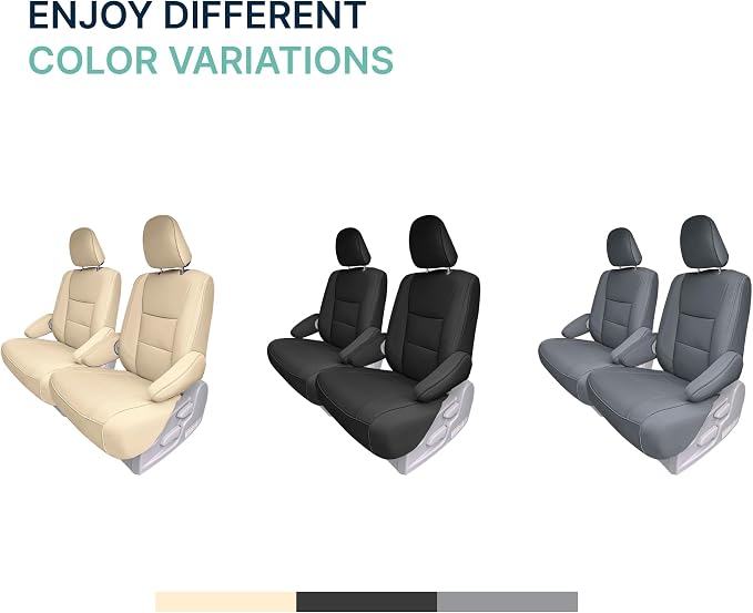 FH Group Custom Fit Car Seat Covers Specifically Made for 2011-2020 Toyota Sienna 7 Passenger, Car Seat Cover 2nd Row, Automotive Seat Covers in Solid Gray Faux Leather, Waterproof and Washable - Image 7