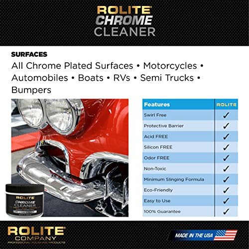 Rolite Chrome Cleaner 1 Lb for Chrome Plated Surfaces Motorcycles Automobiles Boats Rvs Bumpers Tarnish Removal - Image 3