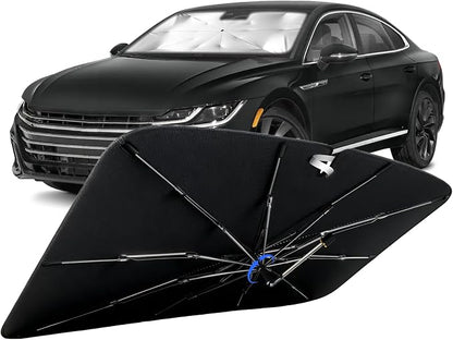Windshield Sunshade for Volkswagen Arteon 2019-2026 with 360°Rotating Shaft | Custom Fit Umbrella Sunshade for UV Blocking, Interior Heat Protection, Easy Storage, UPF 50+ Cool Windshield Cover by Lonyaqui