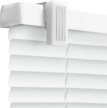 REGAL estate Strong Hold Magnetic Door Mini Blinds, White, 25 x 84 in | No-drill installation, Ideal for offices, kitchens, and magnetic steel entry doors, Light filtering, Cordless 1 in slats by REGALESTATE