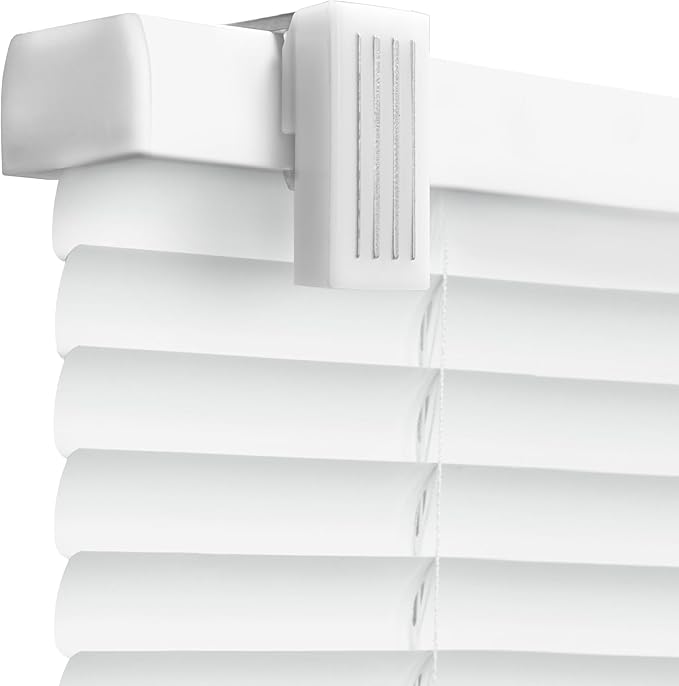 REGAL estate Strong Hold Magnetic Door Mini Blinds, White, 25 x 42 in | No-drill installation, Ideal for offices, kitchens, and magnetic steel entry doors, Light filtering, Cordless 1 in slats by REGALESTATE