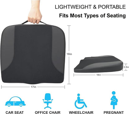 Allaboutsla Car Seat Cushion, Car Seat Cushions for Long Driving | Comfortable Memory Foam Driver Seat Cushion, Automotive Seat Cushions, Butt Pillow for Car,Truck, Office Chair, Black - Image 7