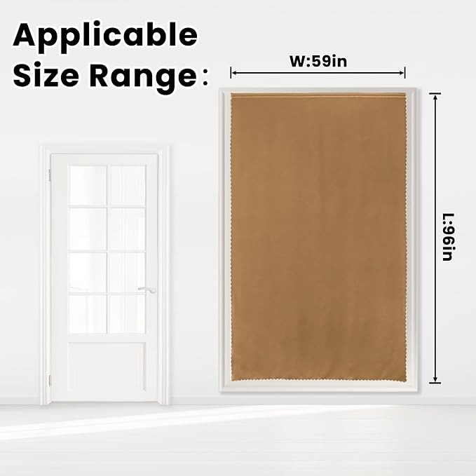 Self Adhesive Curtains, Stick Curtain Blackout Shades Window Cover Curtains for Living Room No Drilling, 59" W X 96" L, Brown, 1 Panel - Image 7