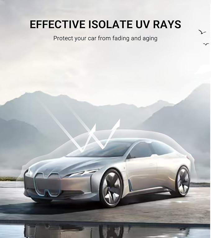 Pigenius Windshield Shade for Ford Mustang 2015-2023 with Rearview Mirror Mounted Camera, Custom Front Window Sunshade - Safeguard - Image 3