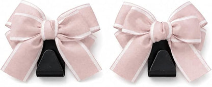 Car Headrest Hooks 2 Pack Seat Back Hanger for Bags and Groceries Heavy Duty Auto Organizer Easy Install Storage Hook for Purse Handbag Shopping Bags (Pink Bow) by HEROWORLD