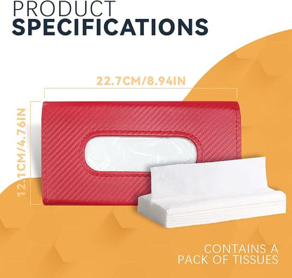 ASUBHA Car Tissue Holder, Sun Visor Organizer, Rectangular Sun Visor Napkin, Visor Accessories Car Napkin Holder Universal for Cars, SUVs, Trucks (red) - Image 2