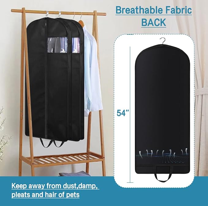 KIMBORA 54" Garment Bag for Travel, Gusseted Suit Bags for Men With Handle Garment Bags for Hanging Clothes Storage Suit Cover for Dress, Coats, Jackets, Shirts - Image 6