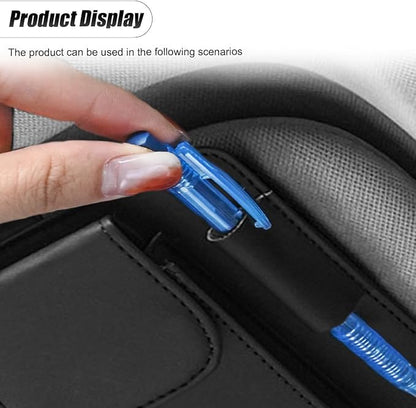 ZIMISI Leather Car Visor Organizer, Sun Visor Storage Bag, Car Tissue Holder, Multi-Pocket Document Holder, Vehicle Travel Accessories for Pen, License, Cards, Sunglasses, Tissues (Black) - Image 5