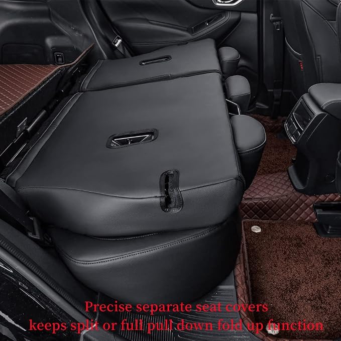 coverdream Forester Seat Covers Custom Fit for 2014 2015 2016 2017 2018 Subaru Forester,Full Coverage Waterproof Leatherette Car Seat Protector(Full Set,Black/Red) - Image 4