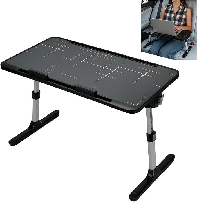 Foldable Passenger-Seat Car Desk for Laptop,Work,Car Passenger Table | Height-Adjustable, Waterproof Wipe-Clean Surface, Non-Slip, Tear-Resistant, Slim and Portable,Mobile Workspace by Ronyes