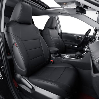 Corolla Waterproof Leatherette Seat Covers Custom Fit for 2023 2024 2025 Toyota Corolla Hybrid SE,Nightshade Seat Covers,Full Coverage,Airbag Compatible Car Seat Protector(Full Set,Black) by Coverdream