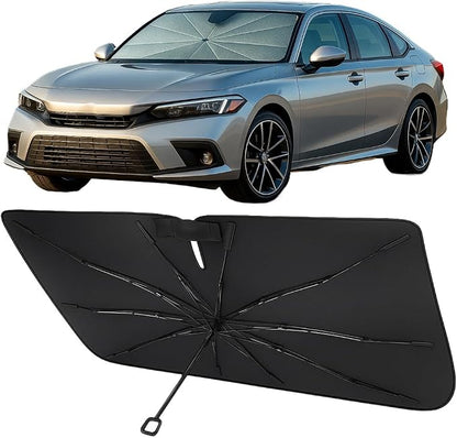 Proadsy Custom Fit Windshield Sun Shade Umbrella for 2022-2026 Honda Civic | Advanced Ice Crystal Material, -54°F Cooler, Zero-Gap Sunblock, Instant Setup & Foldable Design for Summer Parking, Daily Use by Proadsy