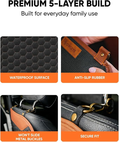 Kick Mat Back Seat Protector - Car Back Seat Cover for Kids Feet - Waterproof & Sturdy Protector for Upholstery from Dirt, Mud, Scratches and Stain (Hexy Set) - Image 6