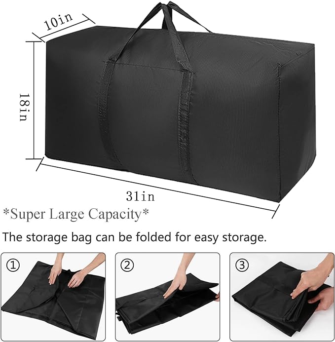 Extra Large Moving Bags with Strong Zippers & Carrying Handles, Storage Bags Storage Totes for Clothes, Moving Supplies, Space Saving, Oversized Storage Bag Organizer for Moving, Traveling (4 Pack) - Image 2