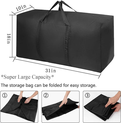 Extra Large Moving Bags with Strong Zippers & Carrying Handles, Storage Bags Storage Totes for Clothes, Moving Supplies, Space Saving, Oversized Storage Bag Organizer for Moving, Traveling (4 Pack) - Image 2