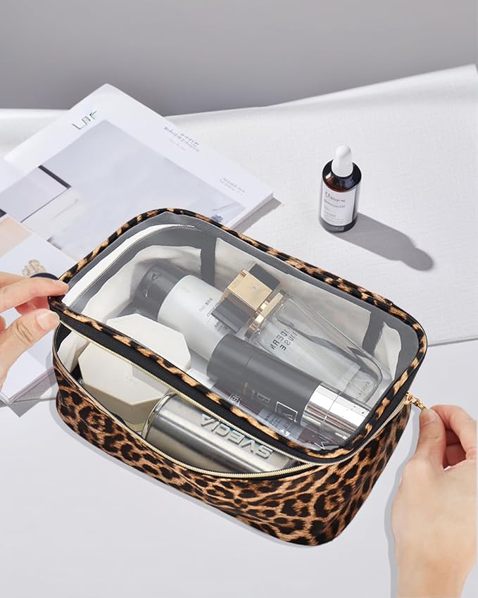 3 Pack Clear Makeup Bags for Women, TSA Approved Toiletry Bag Set for Travel Size Toiletries Carry on Travel Organizer Bags Waterproof Cosmetic Case Zipper Pouch Set Car Accessories Essentials - Image 4