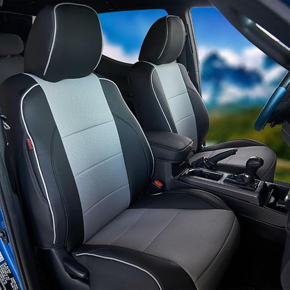CocheFamilia Custom Fit Corolla Car Seat Covers for Select 2023 2024 2025 Toyota Corolla Hybird LE - Full Set,Leather (Black and Grey) by CocheFamilia
